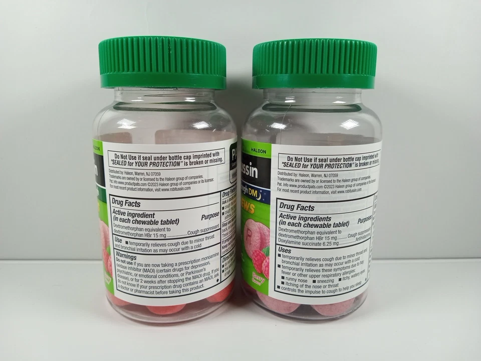 Robitussin мягкое жевательное средство длительного действия от кашля лекарство от простуды ягодный вкус 20 штук - Изображение 2 из 4