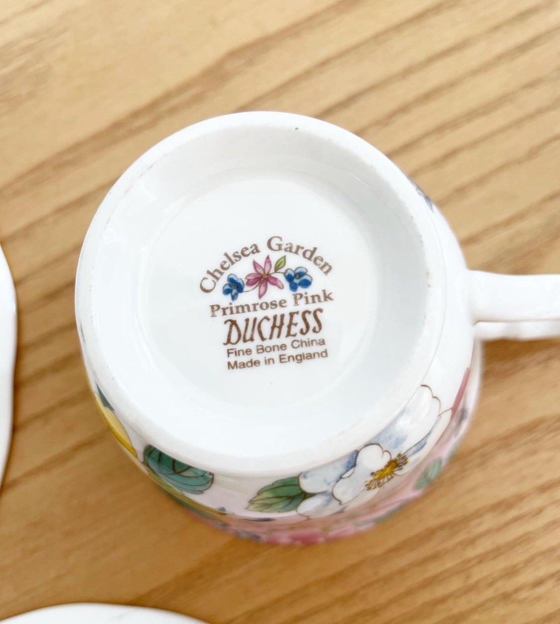 Vintage Set Of Chelsea Garden Primrose Pink Tea Cup, Saucer And Plate Bone China