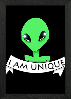 I AM UNIQUE Framed Wall Art Poster Canvas Print Picture
