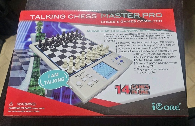 NEW iCore Electronic Chess Set, Talking Chess Master Pro, 14 Games In One 