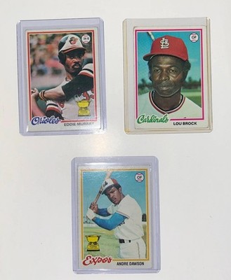 1978 Topps #36 Eddie Murray (RC) Lou Brock Andre Dawson (RC) Lot