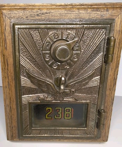 Antique Vintage Post Office Door Mail Box Postal Bank Flying Eagle #238 W/combo - Picture 3 of 9