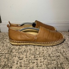 Sam Edelman Brown Kesia Espadrille Leather Slip-On Loafers Size 9.5
