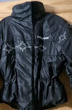 Vintage Polaris Women’s Large Snowmobile Jacket USA Thinsulate Starburst Black 