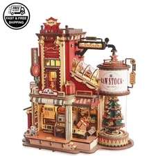ROKR Christmas Dream Gift Factory Wooden Music Box Building Toys Kids Girl Gifts