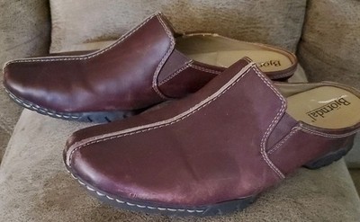 Bjorndal Zeppo Clogs Brown Leather Mules Wedge Heel Comfort Shoes Womens 9M