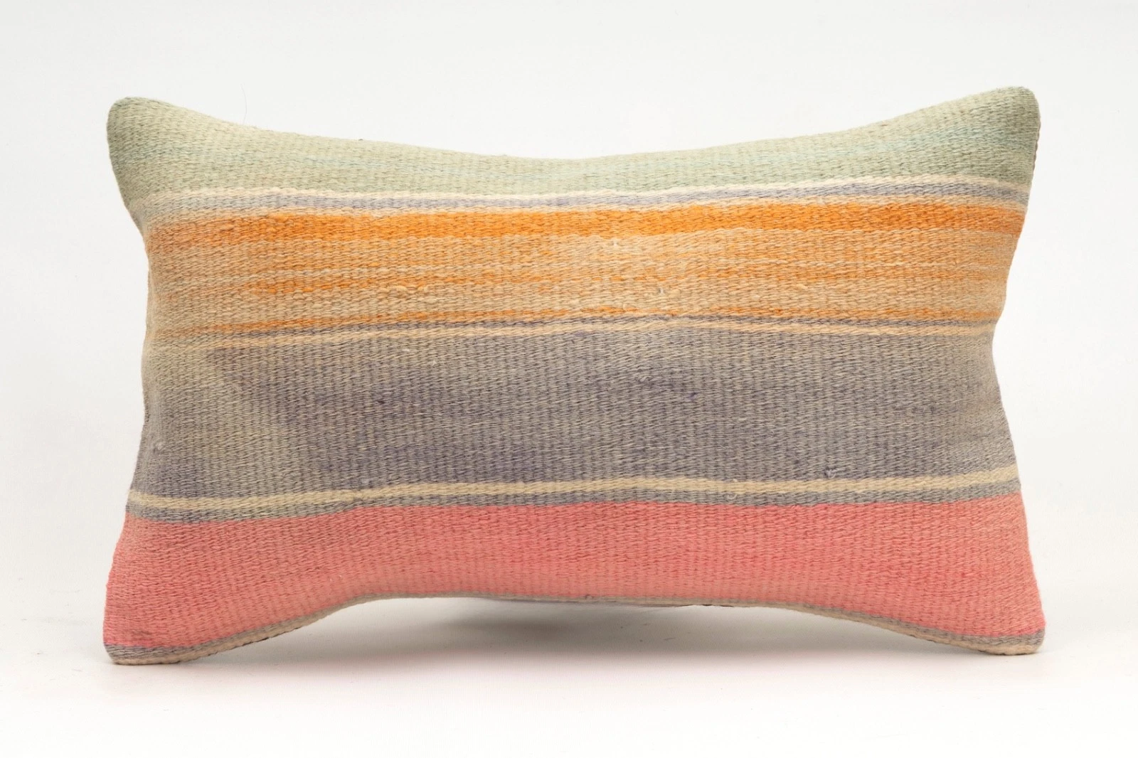 Decorative Pillow Cover, 12x20 in, Turkish Kilim Cushion, Boho Sofa Throw Pillow