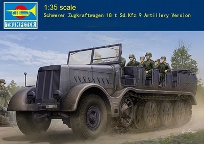 Trumpeter 09575 1:35 Schwerer Zugkraftwagen 18 t Sd.Kfz.9 Artillery Version Kit