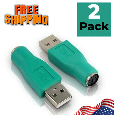 2x PS/2 Female to USB 2.0 Male Port Adapter Converter for PC Keyboard Mouse M471