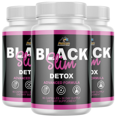 Black Slim Detox-  Keto & Weight Support- 3 Bottles- 180 Capsules
