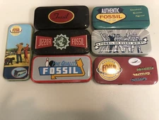 FOSSIL WATCH TIN BOXES LOT OF 7