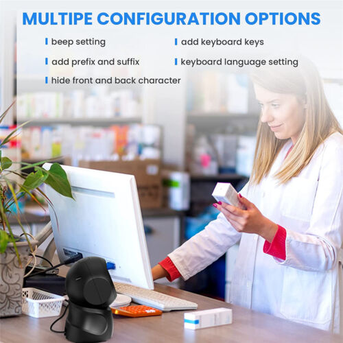 Eyoyo Omnidirectional 2D QR Code USB Desktop Barcode Scanner for POS Library - Picture 9 of 11