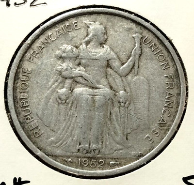 1952  French Oceania  5  Francs Coin -  KM#4 - Combined shipping - (IN#12849)