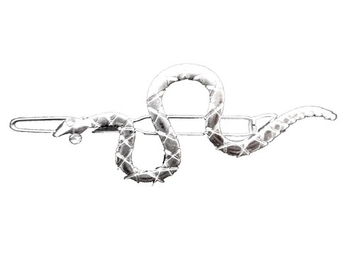 VINTAGE STAMPED "MADE IN FRANCE" SILVER PONY TAIL 52mm. HAIR CLIP BARRETTE 1208 - Foto 2