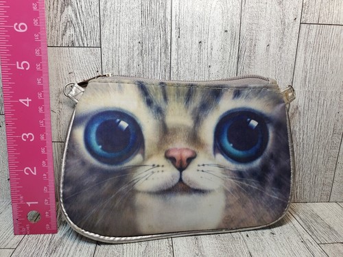 Capelli New York Kids Cat Face Coin Purse Zippered Pouch 7.5" X 5" Bag - Picture 2 of 10