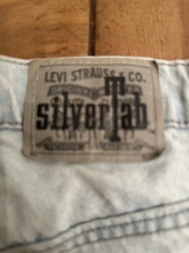 Vintage Levis SilverTab Jean Shorts Men 42 Loose Fit Stone Wash 90s USA - Picture 7 of 8