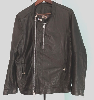 Quintessence Italy mens cafe racer biker leather jacket coat  SALE