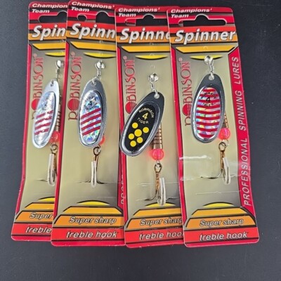 Robinson Spinners #4 12g appx 7/16oz.  ''Compare To'' Mepps And Blue Fox Lot of 4