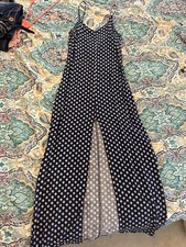 Timing S adjustable Spaghetti Strap Maxi Dress v center split navy blue western