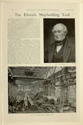 1898 DRUCK ELSWICK SCHIFFBAU WERFT LORD ARMSTRONG NORTH BAY YASHIMA START