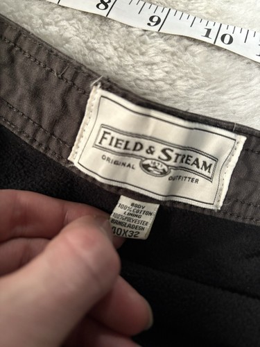 Bundle 2 Field & Stream Pants Mens 40x32 Gray Brown Fleece Lined Straight Leg - Picture 9 of 11
