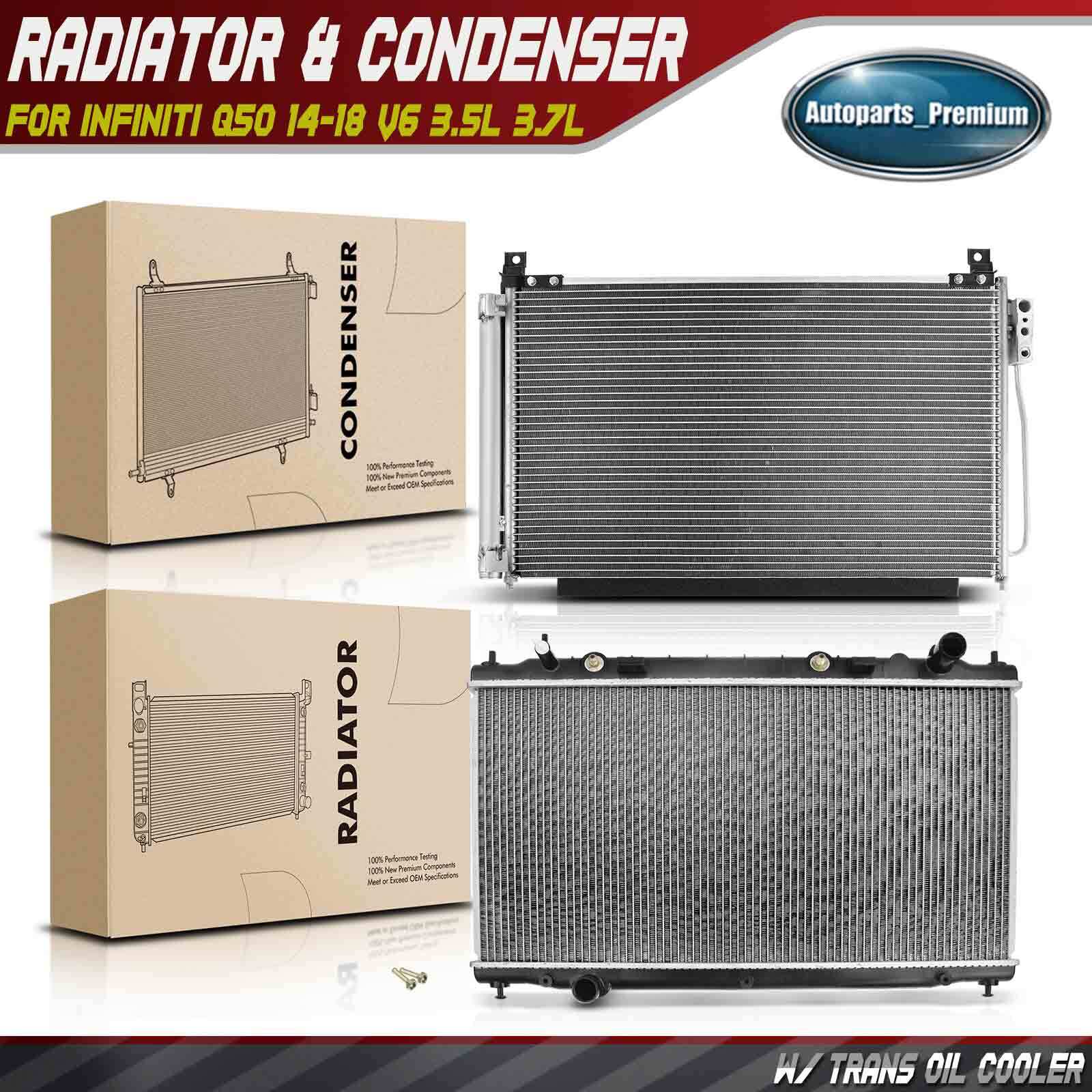 Aluminum Radiator & AC Condenser Cooling Kit for Infiniti Q50 1418 V6