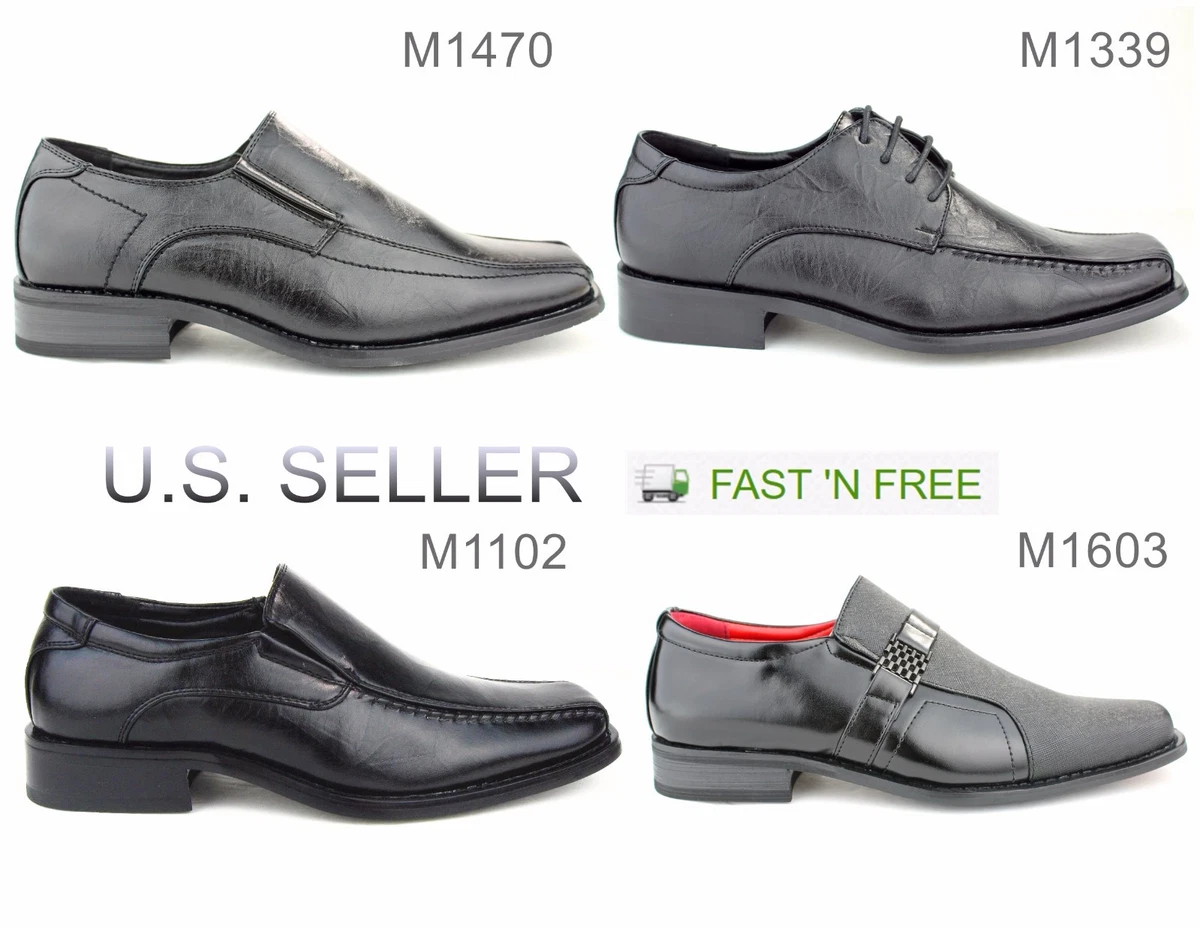 Zapatos de vestir para hombre formales informales sin cordones Oxford lisos con cordones punta cuadrada cl sicos