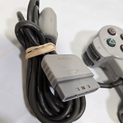 Sony PlayStation 1 PS1 SCPH-1200 controller doppio shock grigio OEM autentico pulito - Foto 6 di 6