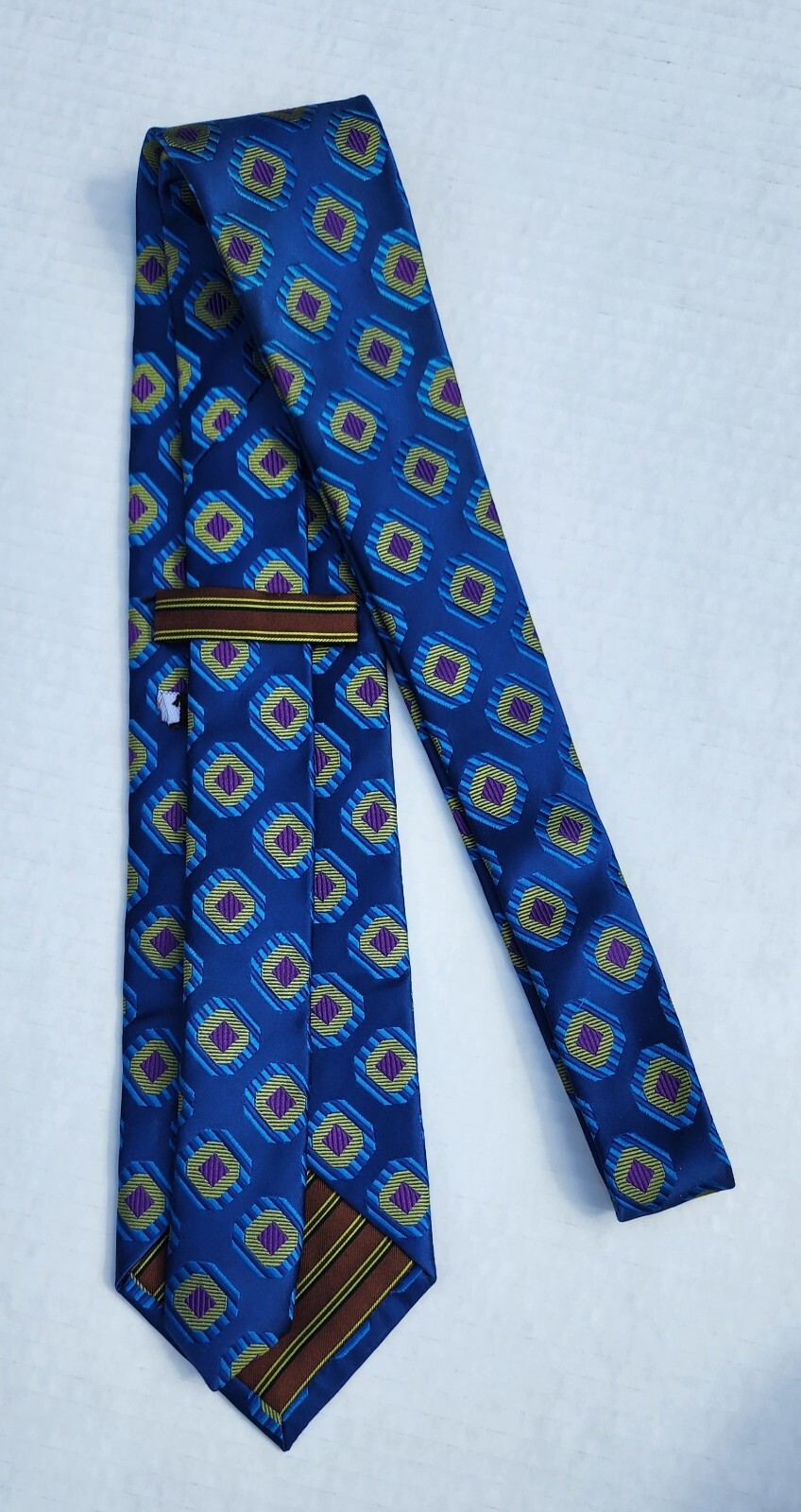 Unknown Designer Beautiful Blue Patterned 100% Si… - image 2