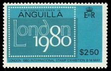 ANGUILLA 374 (SG387A) - London '80 Intl. Stamp Exhibition (pf19854)