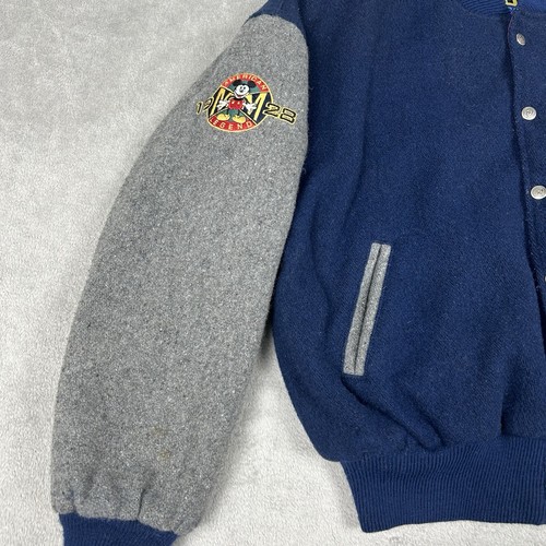 Vintage 90s Walt Disney Wool Varsity Bomber Jacket Mickey Lined Adult Large Mens - Picture 10 of 22