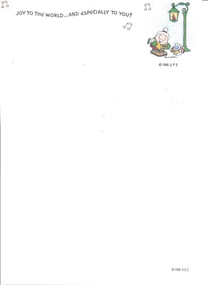 Ziggy & Fuzz Joy To The World Christmas Letter Stationery Paper -  9 sheets