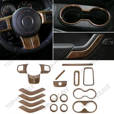 For Jeep Wrangler JK 11-17 Wood grain Full Set Interior Kit ABS Material 18PCS