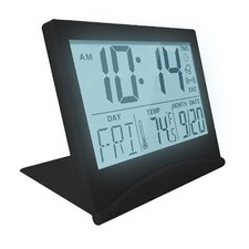 Digital Clock LCD Travel Alarm Foldable with Backlight – Digital Clock with Day,