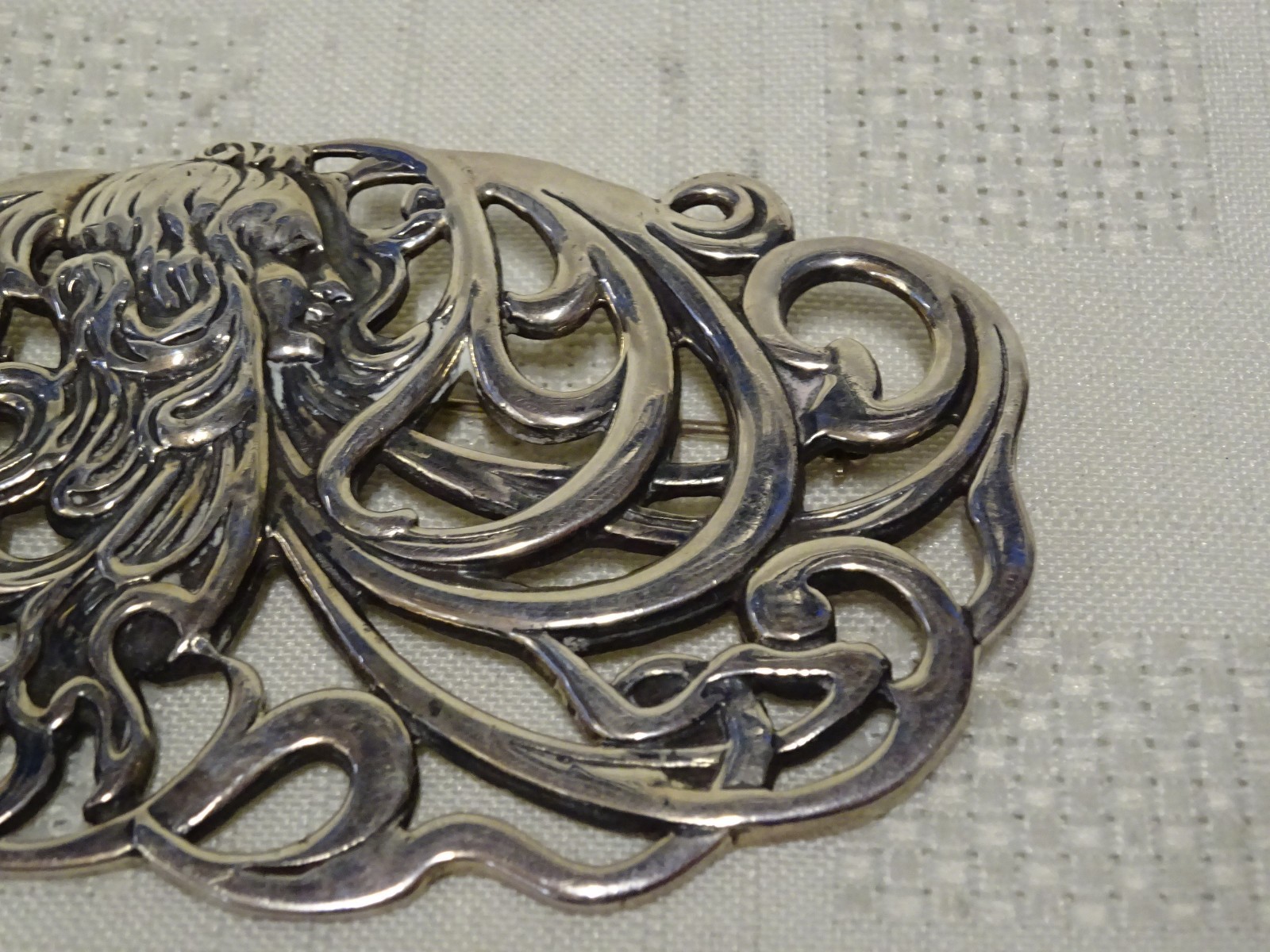 Attractive Solid Sterling Silver Art Nouveau Styl… - image 2