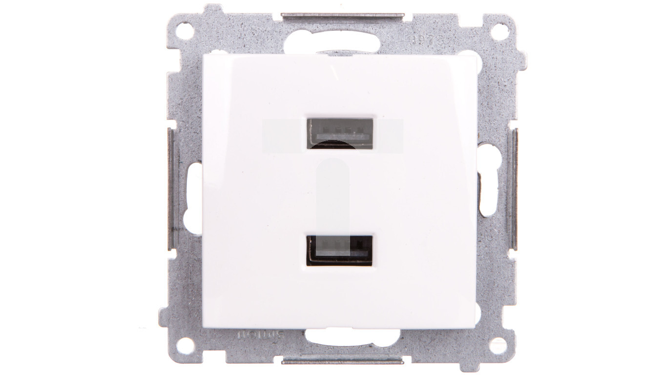 Simon 54 Charger 2xUSB 2.1A 5V/DC white DC2USB.01/11 /T2UK