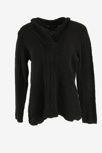 Jersey Nautica Vintage Manga Larga Mantón Cuello Invierno Retro Negro Talla L - IL2890 - Imagen 1 de 4
