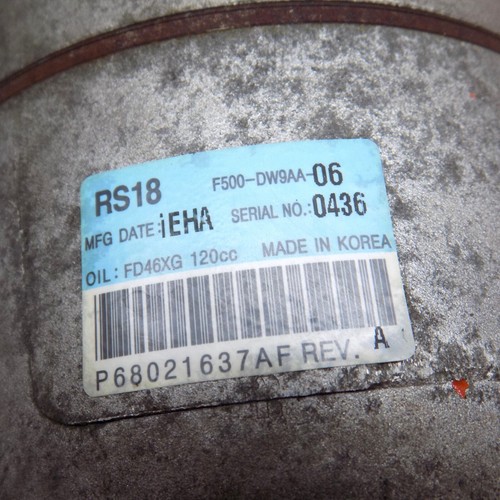 Compresor de aire acondicionado Dodge Challenger 2011-2014 68021637af oem - Imagen 7 de 8