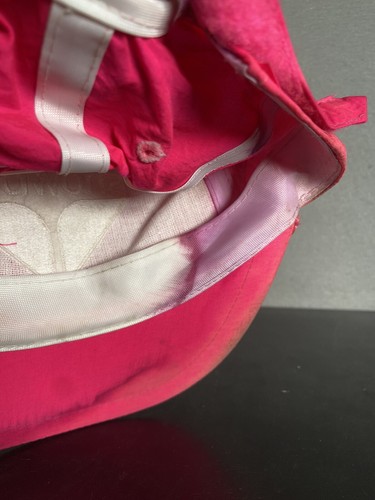 Vintage Snowbird Hot Pink Nylon Cap Hat Buckle Back - Picture 7 of 7