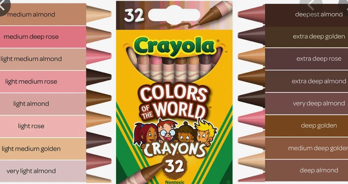 (48) Crayola Colors of the World Crayons (very deep almond) BULK