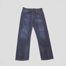 Calvin Klein Men's Size 34x29 Blue Relaxed Straight Dark Wash Stretch Denim Jean