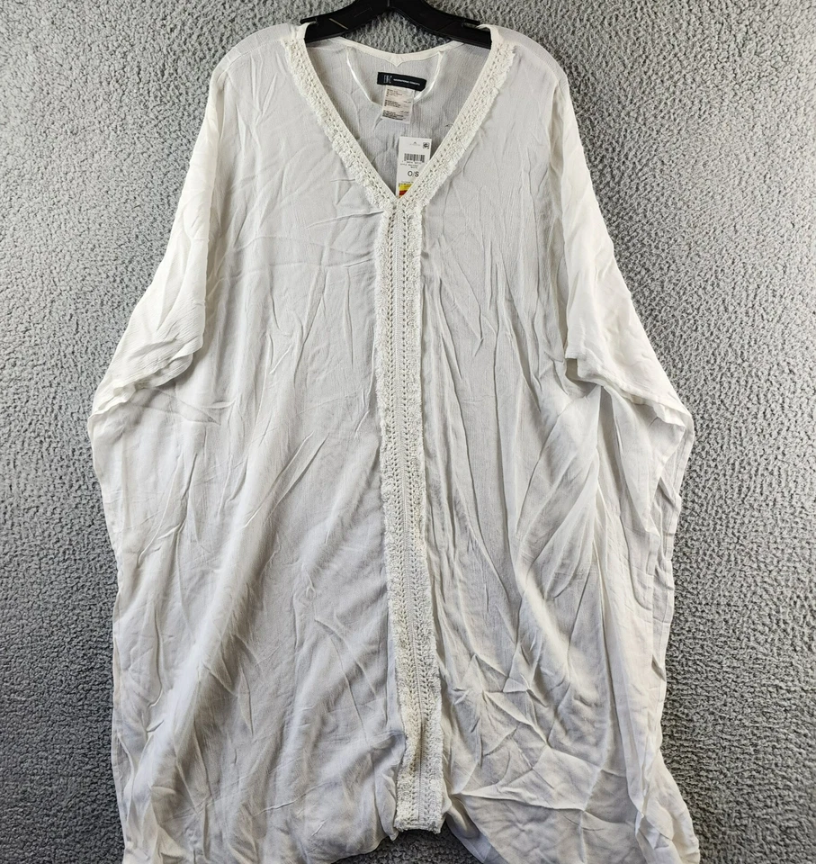 I.N.C. International Concepts 流苏饰边和服遮瑕女式均码白色 — 第 2/4 张图片