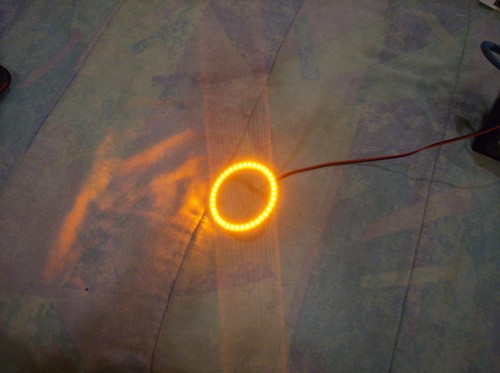 (2) 97 MM Universal Angel Eyes CIRCLE ORANGE LED-Set halo ORANGE led light 97MM - 第 1/12 張圖片
