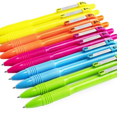 Zebra Z-Grip Smooth Kugelschreiber 1.0mm Schwarze Tinte Neon Gehäuse 10er Pack