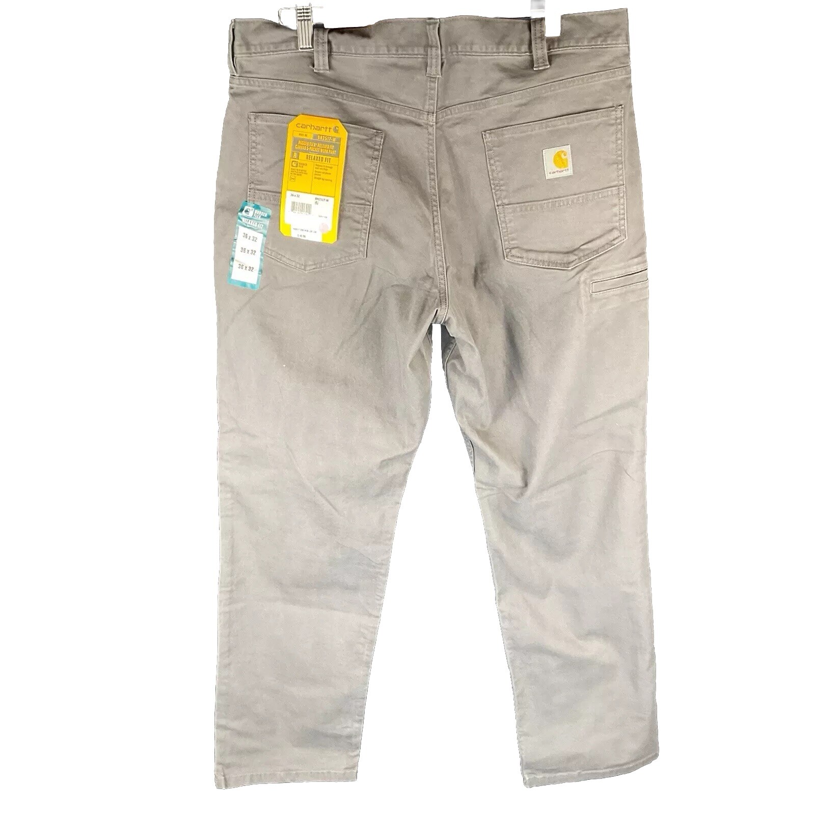 Carhartt Rugged Flex Relaxed Fit Canvas 5-Pocket Work Pant Size 36x32 Blue/Gray