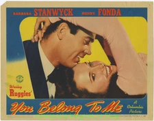 YOU BELONG TO ME Lobby Card Size 11x14 Inch Movie Poster BARBARA STANWYCK 1941