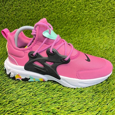 Nike React Presto MC Girls Size 6.5Y Pink Black Running Athletic Shoes Sneakers