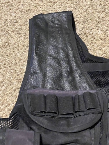 Tatical Vest Black Adjustable Back Good Used - Picture 5 of 9