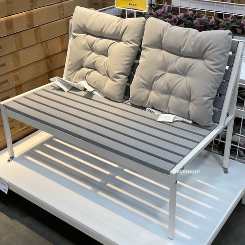 Ikea JOLPEN Loveseat, outdoor, white/gray, 39 3/8x23 1/4x26 3/8