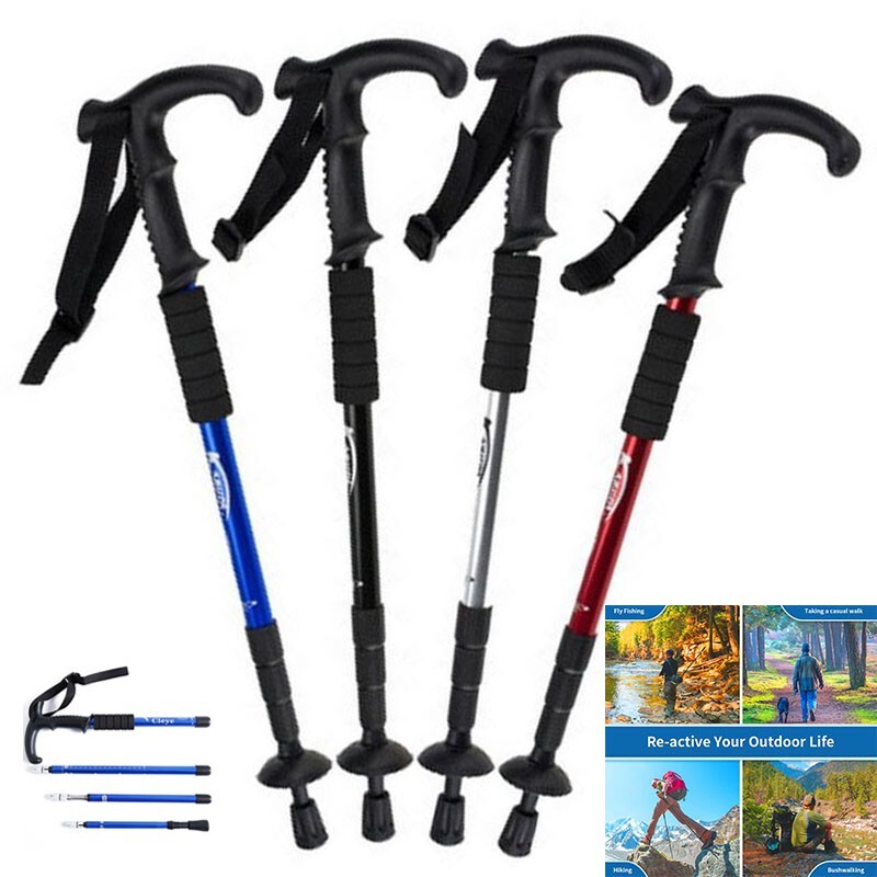 Trekking Poles Nordic Walking Hiking Sticks Adjustable Anti-shock Alpenstock US